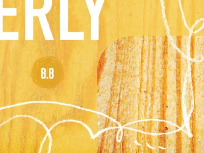 SBS41 gig poster hand drawn poster shitty barn type wood yellow