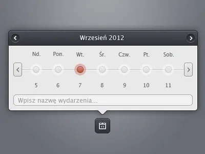 Calendar of timeline buttons calendar cms dark field timeline ui work