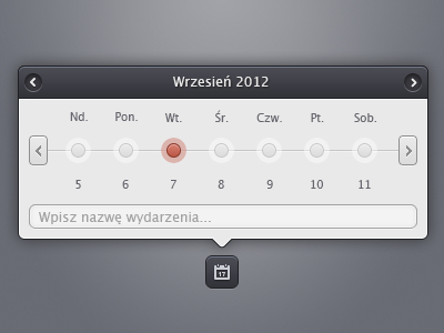 Calendar of timeline buttons calendar cms dark field timeline ui work
