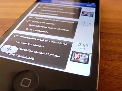 Medical Timeline app button checkmark clip date iphone medical medicine thumbnail time timeline ui video