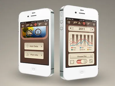 Plot Hero Screens app brown graph iphone screens ui weather