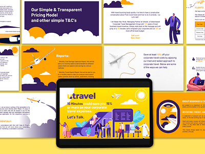 PowerPoint Design for utravel brand branding bright colorful design digital digital art graphic design identity branding illustration modern powerpoint powerpoint design presentation presentation design travel travel agency trip