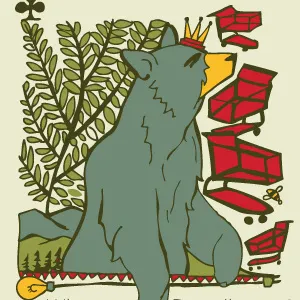 Bearing Shopping Carts King Clubs bear king light bulb mountain playing card shopping cart