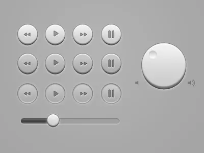 Simple player elements freebie gray photoshop player psd soft ui volume
