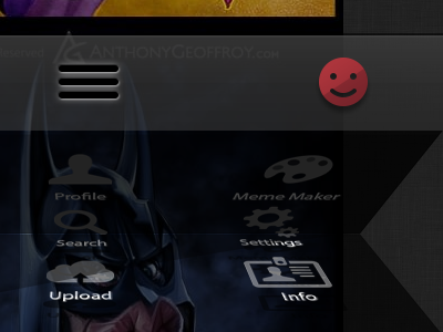 Bottom Fold Menu 9gag 9gagr iphone menu mobile