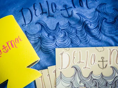 Shirts, Stickers and Koozies! anchor band merch beer koozie della mae stickers waves