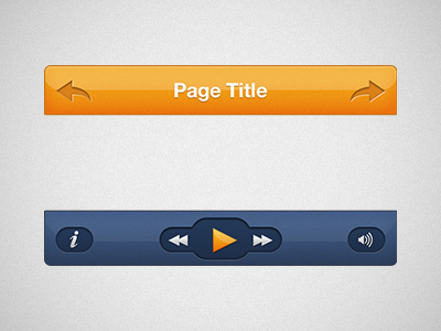 Iphone Player Navigation Bar blue design icon iphone modern nav navigation orange player ui