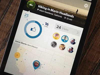 Post Broadcast Info app blue buttons data gray infographic infographics ios iphone live map numbers photo ui video visual data yellow