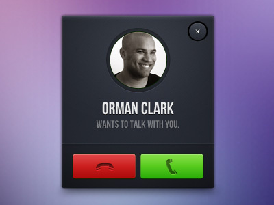 Incoming call button dark incoming call ui ux widget