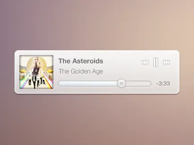 Music Player audio chill fun music pause play player transparent white widget