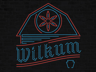 Wilkum Neon barn folk hex neon pa dutch pennsyltucky sign