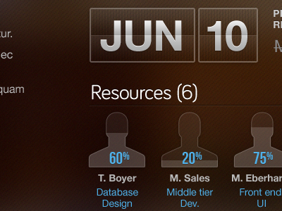 Project Dashboard 16:9 calendar charts date flipper project management