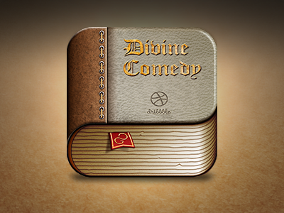 Divine Comedy ancient book book dante divine comedy dribbble icon ios old old school
