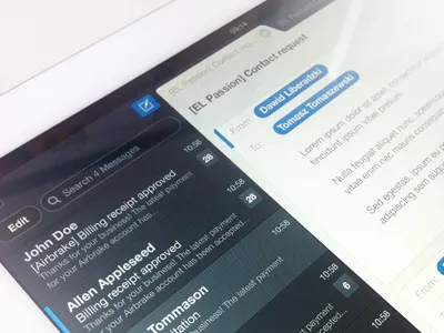 Ipad Mail Client client inbox inteface ipad mail mobile blue poland ui