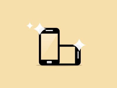 Landing Page Illustrations android device galaxy illustration landing page mobile shine simple web yellow