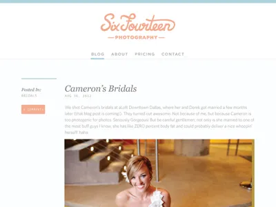 SixFourteen Website andale mono blog georgia lettering logo photographer photography proxima nova script website