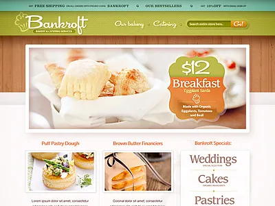Bakery bakery bread cake design food pastel site soft web wood