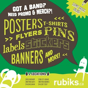 Rubiks Pouzzafest Ad indie labels montreal music posters punk rock