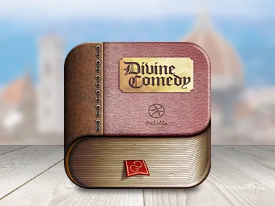 Divine Comedy (2) ancient book book dante divine comedy dribbble firenze florence icon ios ios icon old old school