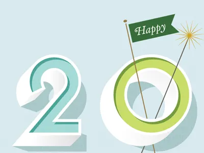 3D numbers 3d flag frontage new year sparkler typography