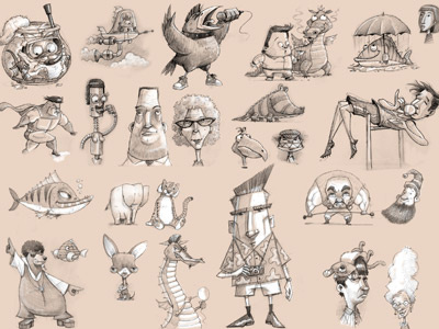 Doodles for the week characters childrens book concepts pencil sketchbook sketches studies