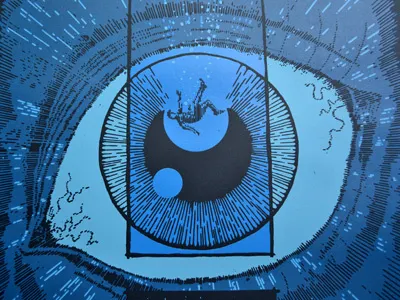 Mission of Burma poster custom type eye gigposter ink inking jason taylor line drawing linework mission of burma pen poster screenprint type typography