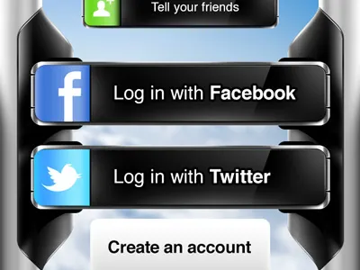 iPhone App Login account app bency bency designs benjamin dandic designs facebook illustration ios iphone login photoshop screen twitter