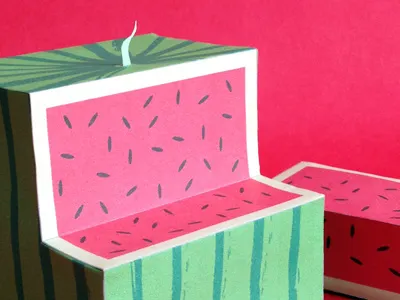 Kwik-Krafts / 8.03 / National Watermelon Day craft cut fold kwik krafts paper square watermelon