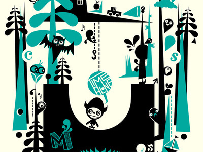 Time Alone art character design characters city forest illustration prints retro vector vintage wotto