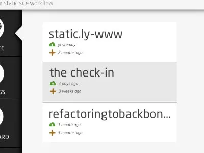 Static.ly - Sites List lists