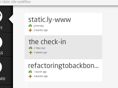 Static.ly - Sites List lists