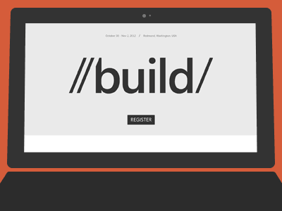 Building from a wireframe animated black gray microsoft build orange tablet ultrabook white wireframe