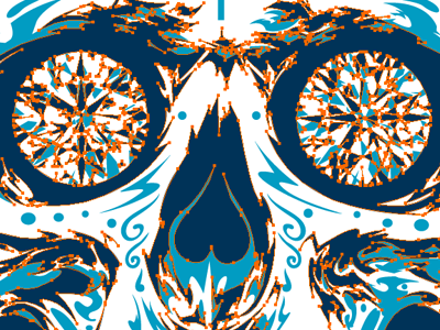 Cobalt Calavera commission digital drawing illustrator shirt skull