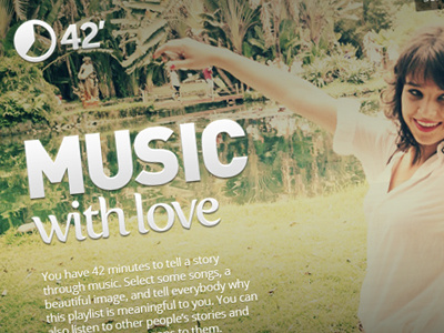 Landing page landing page music type typography