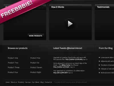 Dark Website .psd (Freebbbie!) free psd freebie psd ui