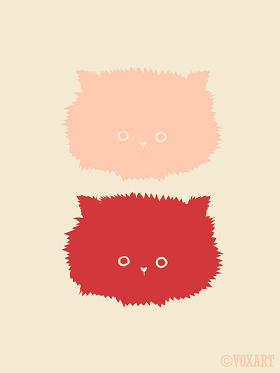 double meow backgrounds cute flat illustration pastel vector