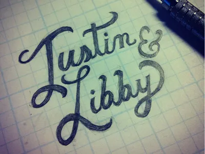 Wedding Lettering brush calligraphy cursive drawing grid hand invites letterforms lettering paper pencil sketch type typography wedding