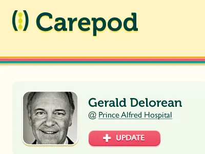 Carepod Dashboard application cream green logo ui