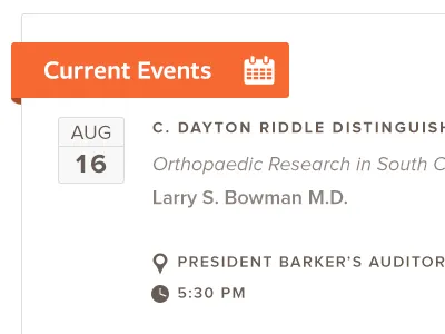 When and Where calendar clemson events orange proxima nova