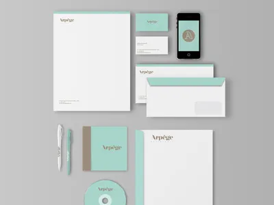 Arpege card carporate identity logo macaron patisserie