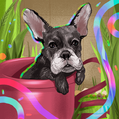 Granny's Cute Puppy art digital art digital gift dog illustration hand drawn illustration pet portrait portrait procreate