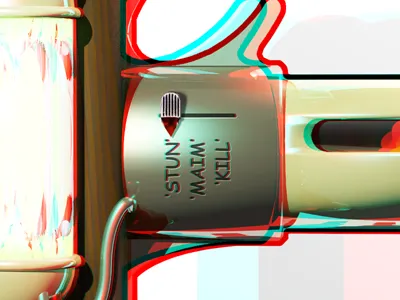 Raygun Model F 3d anaglyph cosmic sans raygun scifi