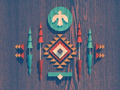 Navajo Geo Woodcut 3d c4d geo geo a day geoaday navajo wood woodcut woodgrain