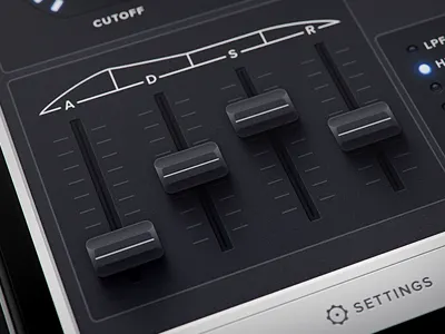 Untitled iOS/iPhone synth app filter envelope 3d adsr apple attack decay envelope ios iphone phone release render sliders sustain synth synthesizer