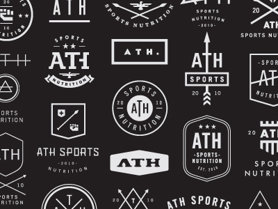 ATH Sports Nutrition concepts ath black brand branding design endurance identity illustration logo logo designer logo mark logotype mark natural nick hood nutrition sports strength symbol typography visual identity