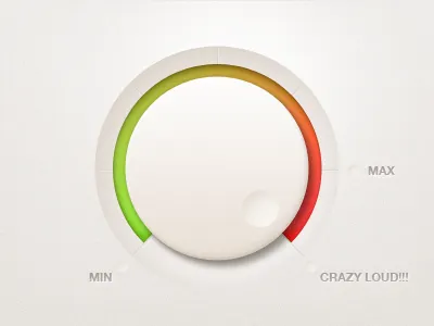 Volume Knob with progress (psd freebie) clear knob noise simple volume knob white
