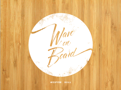 Wave on Board - Almost Ready brand calligraphy cursive lettering logo type vector