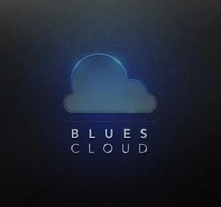 Blues cloud blue clean cloud light logo
