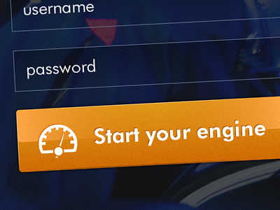 Cart Racing App - Login Screen app button clean iphone login orange