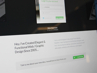 New Clean Portfolio Website clean design green layout metro minimal photoshop portfolio slider website white